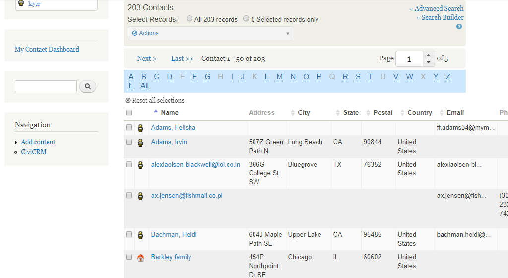 Data of CiviCRM ready for integration with SharePoint