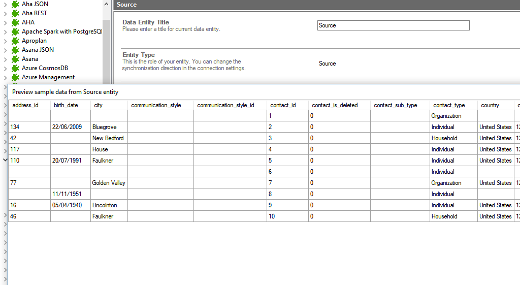 Preview data of CiviCRM integration