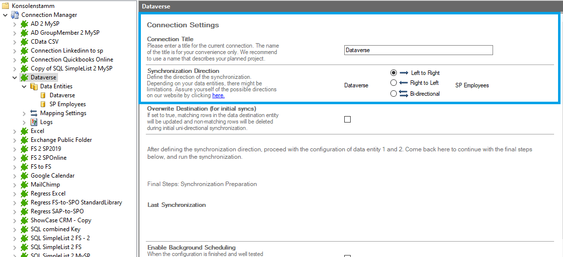 Dataverse Connection Configuration