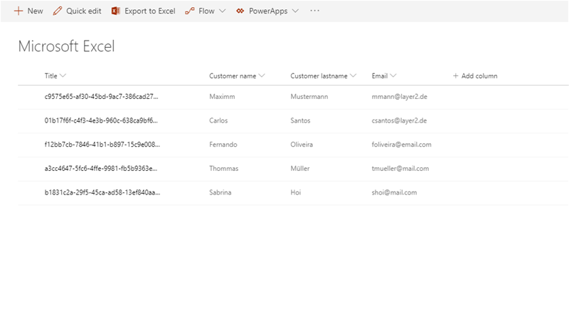 Finished SharePoint Excel data integration via Layer2 Cloud Connector