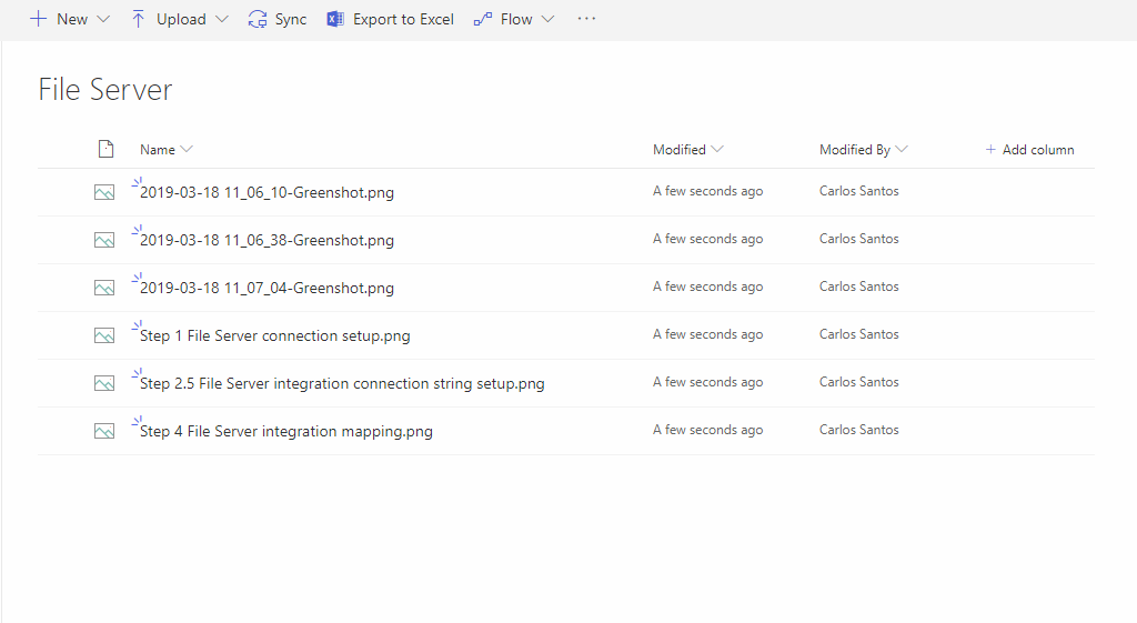 Screenshot of using SharePoint as a file server