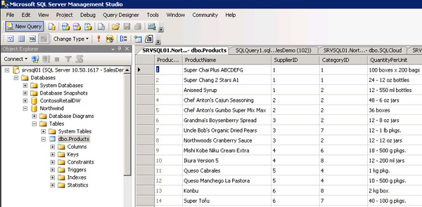 Sample of SQL table that you can connect with a native SharePoint list