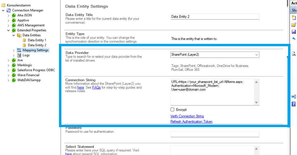 Connection string setup for Smartsheet SharePoint  data integration in Layer2 Cloud Connector