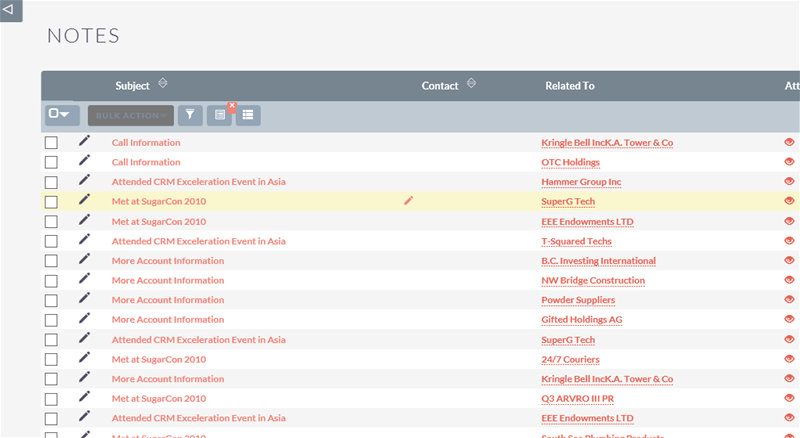 Example of SuiteCRM data ready for integration